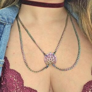 Zodiac pentagram stainless steel raimbow, non tarnish pendant, stylish, gifts